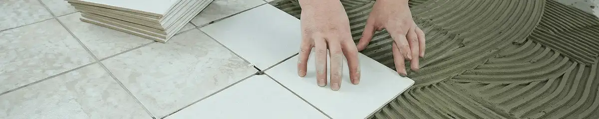 Professional installing white tile floors in Louisville, KY